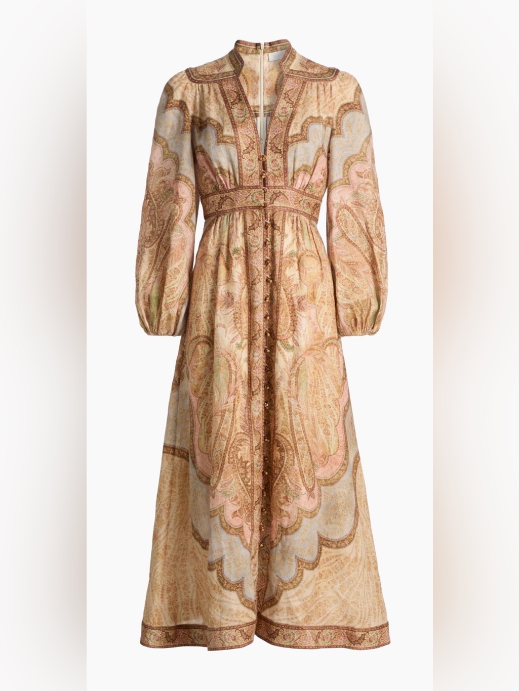 Zimmermann Wanderlust Plunge Midi Dress Size 0